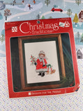 Vintage 1995 Designs for the Needle Christmas Tradition Winter Girl Counted Cross Stitch Kit NEW