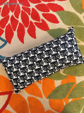 IKEA MATTRAM Black Cat Face Print Pillow, Rectangular Throw Cushion, 11" x 22"