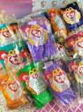 Vintage 1990's McDonald's TY Teeny Beanie Babies Set/16, New in Open/Resealed Bags