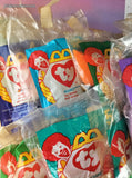 Vintage 1990's McDonald's TY Teeny Beanie Babies Set/16, New in Open/Resealed Bags