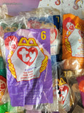 Vintage 1990's McDonald's TY Teeny Beanie Babies Set/16, New in Open/Resealed Bags