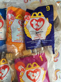 Vintage 1990's McDonald's TY Teeny Beanie Babies Set/16, New in Open/Resealed Bags