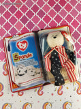 Vintage 2000 TY International Bears II Spangle the Bear Teeny Beanie Baby NEW & Sealed
