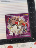 Vintage 1999 Pokemon Priss Prints Game Freak #106/#107 Hitmonlee/Hitmanchan Jumbo Sticker, New & Unpeeled