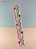 Vintage 1997 Mrs. Grossman's Design Lines Red Green Christmas Ribbons Borders Large Full Sticker Sheet, Unused