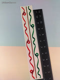 Vintage 1997 Mrs. Grossman's Design Lines Red Green Christmas Ribbons Borders Large Full Sticker Sheet, Unused
