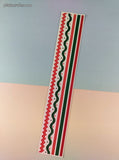 Vintage 2000 Mrs. Grossman's Design Lines Red Green Christmas Zigzags Large Full Sticker Sheet, Unused