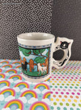 Vintage Avon Cute Black & White Cat Ceramic Coffee Mug