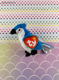 Vintage 1990's McDonald's TY Teeny Beanie Baby, Rocket the Blue Jay w/Tag
