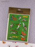 Vintage 1983 Hallmark Clipart Style Baseball Sports Pack of 4 Sheets Stickers NEW & Sealed