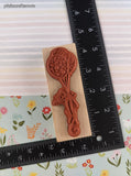 Vintage Inkadinkadoo Cute Cat w/Balloons Rubber Stamp Block, Clean