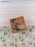 Vintage All Night Media Fraser Collection #438F Swandrift Rubber Stamp Block, Clean