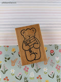 Vintage Darcie's #M-2843 Patriotic Teddy Bear Rubber Stamp Block, Clean