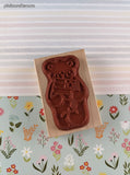 Vintage Darcie's #M-2843 Patriotic Teddy Bear Rubber Stamp Block, Clean