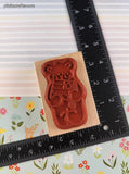 Vintage Darcie's #M-2843 Patriotic Teddy Bear Rubber Stamp Block, Clean