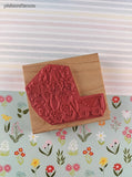 Vintage D.O.T.S #O105 Celebrating Bear w/Wagon Rubber Stamp Block, Clean