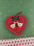 Vintage 1988 KB Design Light Aluminum Punched Geese Heart Christmas Ornament, Like New