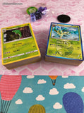 Pokemon TCG Bulk Cards 120+ Grass Common Uncommon Rare w/Collectible Tin #33