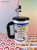 RARE Vintage Boardwalk Fries Plastic Travel Mug w/Lid & Straw, Like New