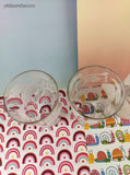 Vintage MCM Frosted Apple Orchard Clear Glass Tumblers Set/4, Clean