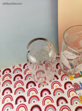 Vintage MCM Frosted Apple Orchard Clear Glass Tumblers Set/4, Clean