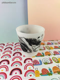 Vintage Hazel Atlas Buck Rogers Outer Space Black White Milk Glass Mug, Excellent Shape