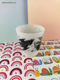 Vintage Hazel Atlas Buck Rogers Outer Space Black White Milk Glass Mug, Excellent Shape