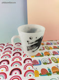 Vintage Hazel Atlas Buck Rogers Outer Space Black White Milk Glass Mug, Excellent Shape