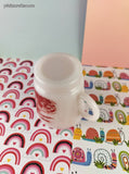 Vintage Hazel Atlas Buck Rogers Outer Space Red White Milk Glass Mug, Excellent Shape