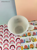 Vintage Anchor Hocking Fire King Milk Glass Chickadee Bird Mug, Like New