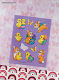 Vintage 1984 Hallmark Easter Bunnies Chicks Eggs Nearly Full Sticker Sheet