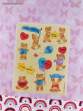 Vintage 1986 Hallmark Cute Lil' Rewards Teddy Bears Full Sticker Sheet, Unused
