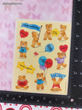 Vintage 1986 Hallmark Cute Lil' Rewards Teddy Bears Full Sticker Sheet, Unused