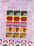 Vintage Homeschool Rewards Apples & Wild Animals Full Sticker Sheets Set/2