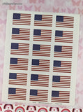 Vintage Troll Communications American Flag Repeats Full Page Sticker Sheet, Unused