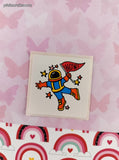 Vintage WOW! Astronaut Outer Space Rewards Sticker 2" Unpeeled, Unused