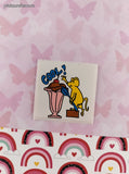 Vintage COOL! Mouse w/Ice Cream Sundae Rewards Sticker 2" Unpeeled, Unused