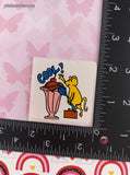 Vintage COOL! Mouse w/Ice Cream Sundae Rewards Sticker 2" Unpeeled, Unused