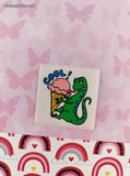 Vintage COOL! Lizard w/Ice Cream Rewards Sticker 2" Unpeeled, Unused