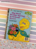 Vintage 1985 Little Golden Book: Big Bird Brings Spring to Sesame Street Hardcover