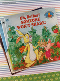 Vintage 1990's Golden Books Oh, Bother! Winnie the Pooh Helping Hands Softcovers Set/4