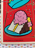 Vintage 1986 Playskool "HAPPY BIRTHDAY!" 180-11 Wooden Frame-Tray Puzzle