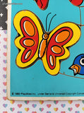 Vintage 1982 Playskool "THINGS THAT FLY" 180-02 Wooden Frame-Tray Puzzle