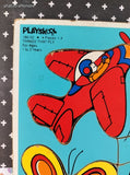 Vintage 1982 Playskool "THINGS THAT FLY" 180-02 Wooden Frame-Tray Puzzle