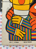 Vintage 1976 Playskool "WE'RE FRIENDS" Sesame Street 315-17 Wooden Frame-Tray Puzzle