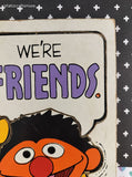 Vintage 1976 Playskool "WE'RE FRIENDS" Sesame Street 315-17 Wooden Frame-Tray Puzzle