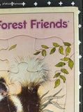 Vintage 1989 Milton Bradley Forest Friends Cardboard Frame-Tray Puzzle