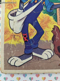 Vintage 1985 Looney Tunes on the Farm Golden Cardboard Frame-Tray Puzzle
