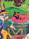 Vintage 1985 Looney Tunes on the Farm Golden Cardboard Frame-Tray Puzzle