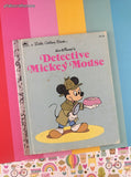 Vintage 1985 Little Golden Book: Walt Disney's Detective Mickey Mouse Hardcover